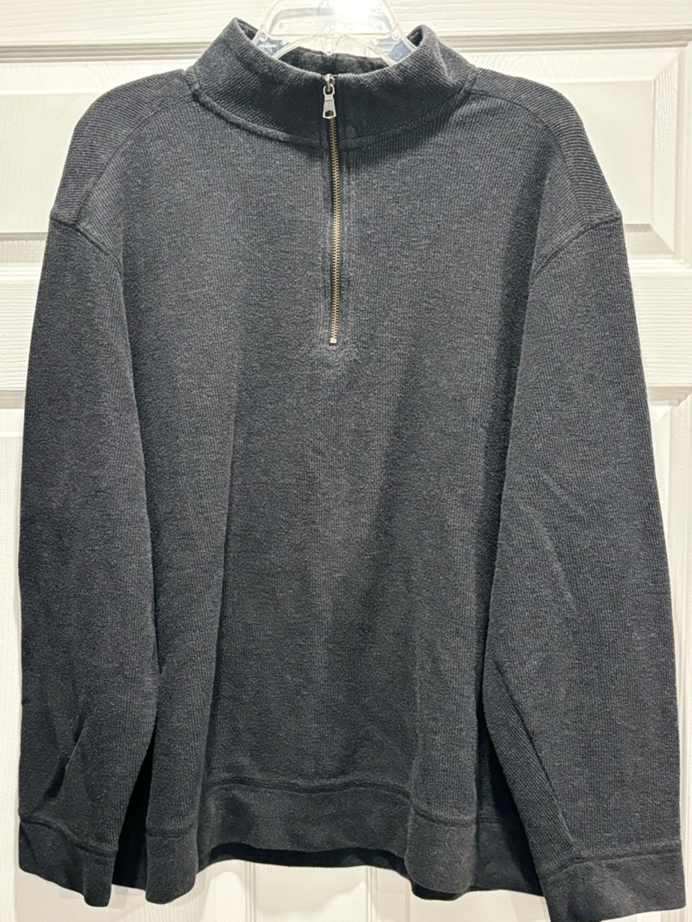 Banana Republic Sweater Mens
XXL Wool Blend 1/4 Zip Pullover Knit Mock Neck Gray